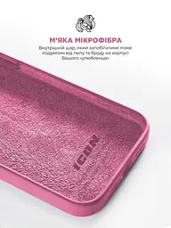 Силиконовый чехол для Apple iPhone 15 Pro Max, ICON2 Case, розовый, противоударный, панель, защита всего корпуса, матовая поверхность Soft Touch, выступает над дисплеем, совместим с защитными стеклами и пленками, с микрофиброй, ArmorStandart (ARM77018) - мініатюра 7
