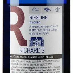 Вино Richard's Riesling Trocken, біле, сухе, 11,5%, 0,75 л - мініатюра 3