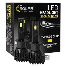 Автолампа Solar LED H1 12V 30W 3000Lm 6500K CSP3570 2шт(8401S2)