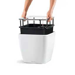 Вазон Lechuza Quadro Premium LS, 32 л, білий (16180) - мініатюра 3
