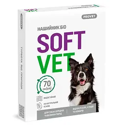 Нашийник від бліх та кліщів Provet Softvet Біо для собак середніх та великих порід репелентний 70 см