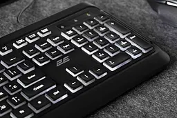 Клавіатура мембранна USB з LED-підсвіткою 2E KS-120 Black, 104key, USB-A, EN/UK, White LED - мініатюра 5