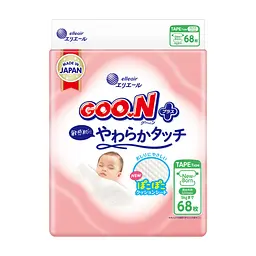 Підгузки GOO.N Plus для новонароджених Розмір 1 (NB), до 5 кг, 68 шт (21001495)