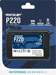Накопичувач SSD Patriot P220 2.5" SATAIII TLC 2TB (P220S2TB25) - мініатюра 4