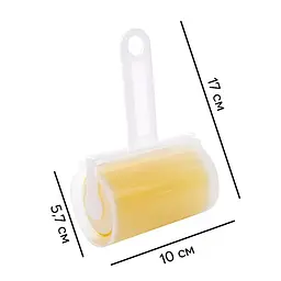 Багаторазовий липкий ролик для чищення одягу Semi Sticky roller for clothes з чохлом, Yellow - мініатюра 5