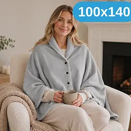 Універсальний плед-халат-шаль Solve сірий 100 x 140 см (KT9000915) - мініатюра 2