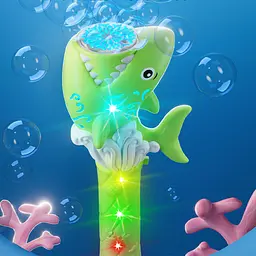 Пістолет з мильними бульбашками H038 Shark + bottle 50ml Green - мініатюра 3