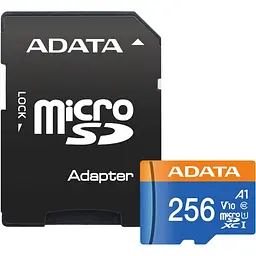Карта пам'яті ADATA MicroSDXC Premier 256Gb Class 10 UHS-1 A2 + SD адаптер (AUSDX256GUICL10A1-RA1) [162344]