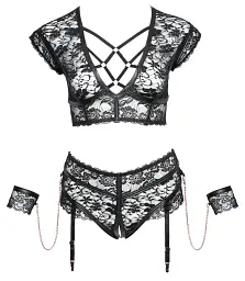 Комплект Cottelli Bondage Bra Set 4XL чорний - мініатюра 5