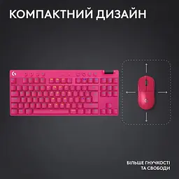 Клавіатура Logitech G PRO X TKL Lightspeed Gaming Magenta (920-012159) - мініатюра 10
