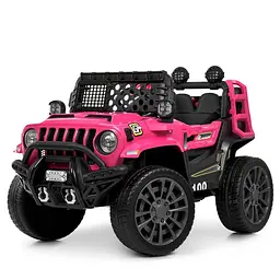 Дитячий електричний джип Bambi Racer 12V двомісний до 30 кг Рожевий (DE-169-E-953)