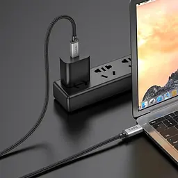 Дата кабель Hoco US05 Type-C to Type-C 100W USB4 40Gbps (1m) Black - мініатюра 3