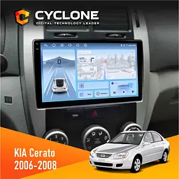 Штатна магнітола KIA Cerato 2006-2008 Conditioner Cyclone C9-012 4x64, DSP, 4G Cyclone (НФ-00007905)