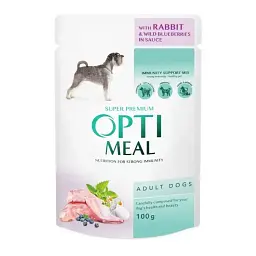 Уцінка. Вологий корм для собак Optimeal Complete Canned Pet Food Adult 3+1 pouch 400 г - мініатюра 2