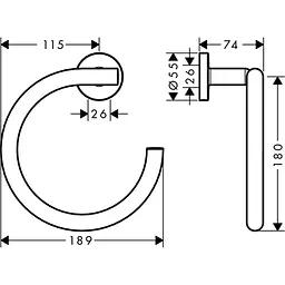 Кільце для рушника Hansgrohe Logis 41724000 Хром - мініатюра 2