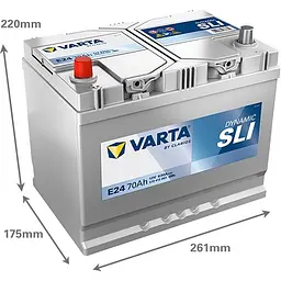 Акумулятор Varta Dynamic SLI 12В 70Аг 630А (EN) L+ (570413063) - мініатюра 3