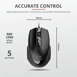 Комп'ютерна миша Trust Voca USB-A чорний teh0014045 - мініатюра 6