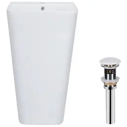 Умивальник підлоговий Qtap Tern 440x380x830 мм White + донний клапан PU02O, Білий