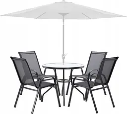 Комплект садових меблів GardenLine Verona-4 Grey круглий стіл - мініатюра 4