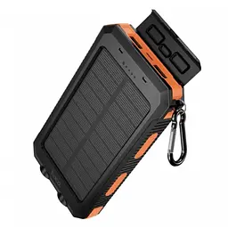 Зовнішній акумулятор павербанк універсальний HOCO J164 Platinum Solar 8000 mAh із сонячною панеллю та LED ліхтариком для телефона та гаджетів зовнішній акумулятор Power bank 22.5 Вт Чорний з помаранчевим - мініатюра 6