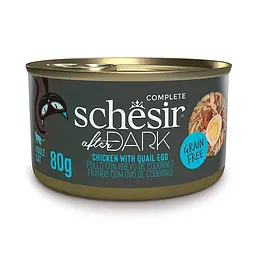 Повнораціонний беззерновий вологий корм для котів Schesir After Dark Chicken Курка з перепелиним яйцем у бульйоні натуральні консерви банка 80 г (121011)