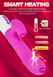 Вібратор Silicone Vibrator USB 7 Function and Thrusting Function / Heating Purple - мініатюра 4