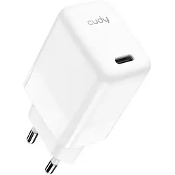 Зарядний пристрій 1xUSB 30W, (GaN, 1хUSB-C, QC+PD 3.0, вилка ЄС, для iPhone 12) , Cudy (CH30_EU)