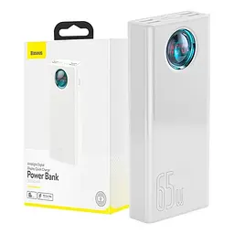 Зовнішній акумулятор Baseus Amblight Digital Display 65W 30000 mAh білий PPLG-A02 - мініатюра 3