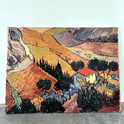 Інтер'єрна картина Пейзаж з домом і пахарем, Вінсент ван Гог, Vincent van Gogh, інтер'єрний декор, 60×80 см (id6663) - мініатюра 4
