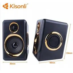 Комп'ютерні колонки чорні провідні Kisonli T-005 2.0 6W - мініатюра 2
