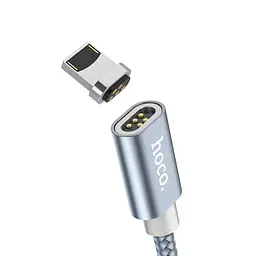 USB Cable Hoco U40A Magnetic Adsorption Lightning Grey 1.2m - мініатюра 2