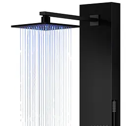Душова панель Corsan Neo black LED S060MBLLED, Чорний матовий - мініатюра 4