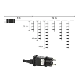 Гірлянда Chomik Бахрома 300 LED 12 м, холодний білий, IP44, від мережі (5900779879850) - мініатюра 4