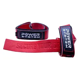 Лямки для тяги шкіряні Power System PS-3320 Leather Straps Red (3320RD-0)