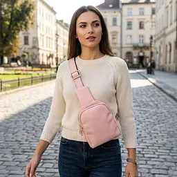 Маленька жіноча сумка через плече з екошкіри Vintage 22782 рожева - мініатюра 2