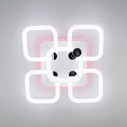 Люстра з квадратними LED кільцями, що розсіює світло на 360° Line.F A 2837/4+1S RGB WH - мініатюра 2