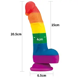 Фалоімітатор LoveToy Prider Dildo 8" 20.5 см райдужний - мініатюра 2