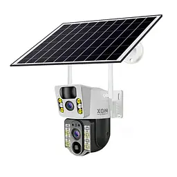 IP-камера вулична з акумулятором та подвійним об'єктивом XON 4G 8000mAh Solar 1080P SmartCam (MCBSM22VW 7515) Біла