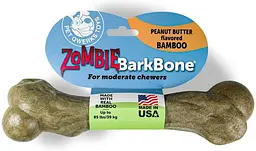 Жувальна кістка для собак Pet Qwerks Zombie BAMBOO BarkBone зі смаком арахісового масла - мініатюра 1