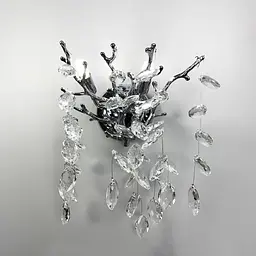 Вишукане срібне бра DIAMINA з кришталевим камінням Арт. W33007/2 S CH Line F - мініатюра 7