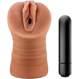 Мастурбатор Blush M For Men Julieta з вібрацією коричневий