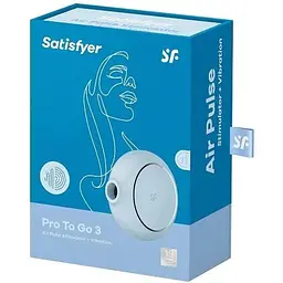 Вакуумний стимулятор із вібрацією Satisfyer Pro To Go 3 Blue - мініатюра 6