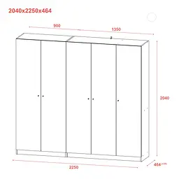 Шафа для одягу Doros Промо Антрацит 2+3 ДСП 225х48х204 (42005335) - мініатюра 7