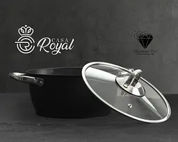 Набір посуду Casa Royal P-UKR 20100 "Greblon Diamond Pro" Black 7 предметів - мініатюра 3