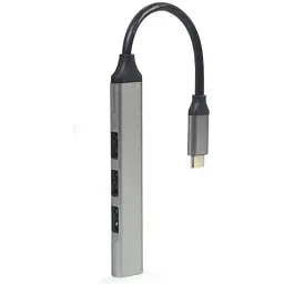 Концентратор Gembird USB-C to 1xUSB 3.1 + 3xUSB 2.0 silver (UHB-CM-U3P1U2P3-03) - мініатюра 2