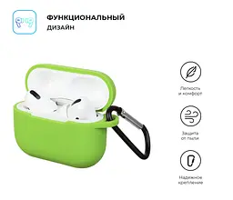 Силіконовий чохол для навушників Apple AirPods Pro, Silicone Case, зелений, захисний чохол, ультратонкий і легкий, захист від подряпин, пилу та ударів, м"який силікон, ArmorStandart (ARM56084) - мініатюра 2