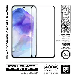 Захисне скло для Samsung Galaxy A55 5G (A556), Icon, 2.5D загартоване скло, повне проклеювання, глянсове, удароміцне, з олеофобним покриттям, сумісне з чохлами, міцність 9H, проста установка, ArmorStandart (ARM74346) - мініатюра 2