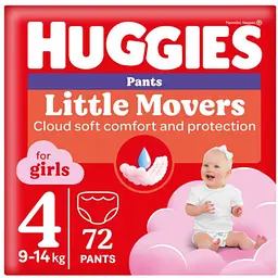 Уценка. Подгузники-трусики для девочек Huggies Pants 4 (9-14 кг) 72 шт.