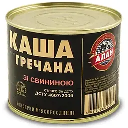 Каша гречана АЛАН 525г з/б зі свининою