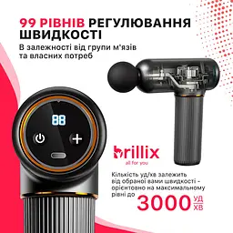 Портативний ручний масажер для тіла масажний пістолет Brillix - мініатюра 4